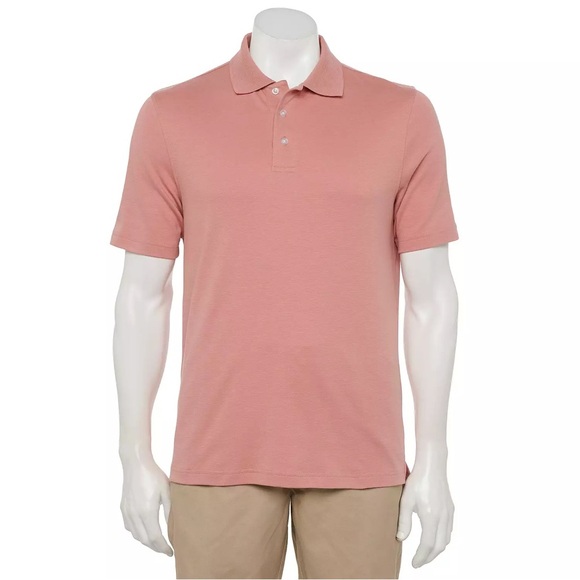 Croft & Barrow • Easy-Care Extra-Soft Pocket Polo – Pink Trolley - Picture 2 of 3